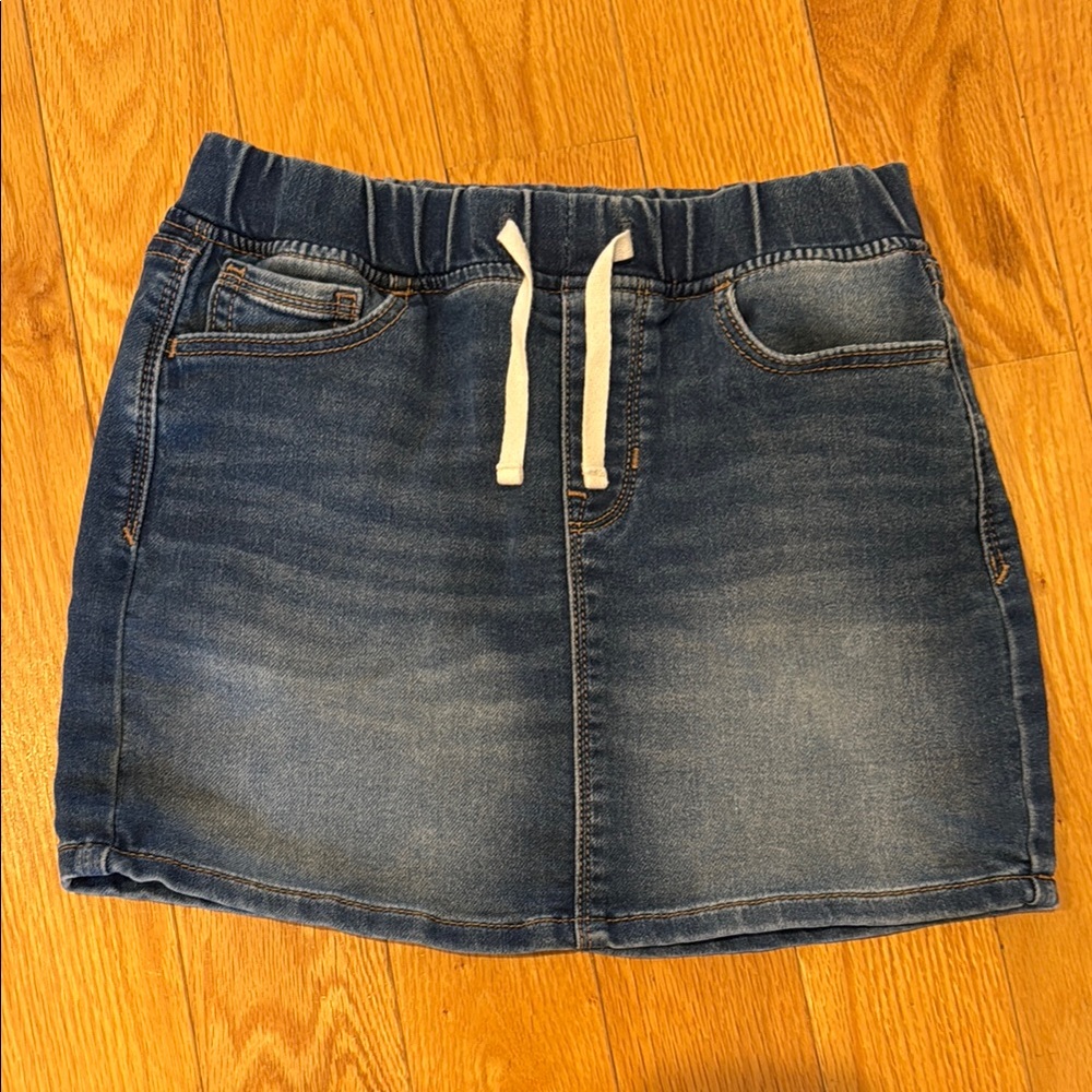 GAP Blue Denim Skirt with Elastic Waistband and Drawstring